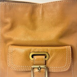 St. John’s Bay Classic Tan 100% Cowhide Leather Shoulder Bag 90’s